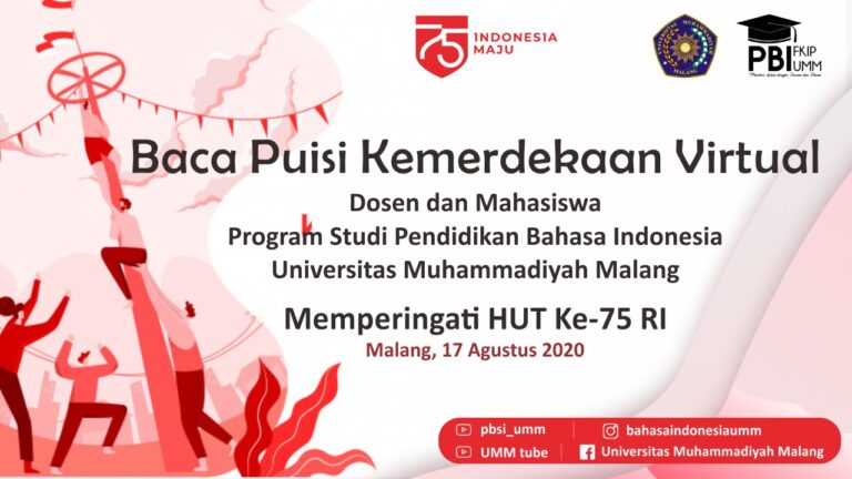 Baca Puisi Kemerdekaan secara Virtual: Dosen, Alumni, dan Mahasiswa PBI Semarakkan HUT RI Ke-75