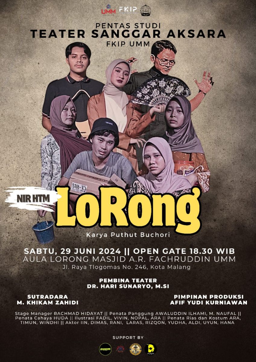 Mahasiswa Pendidikan Bahasa Indonesia FKIP UMM Sukses Perankan Karakter dalam Pementasan Drama 'Lorong'
