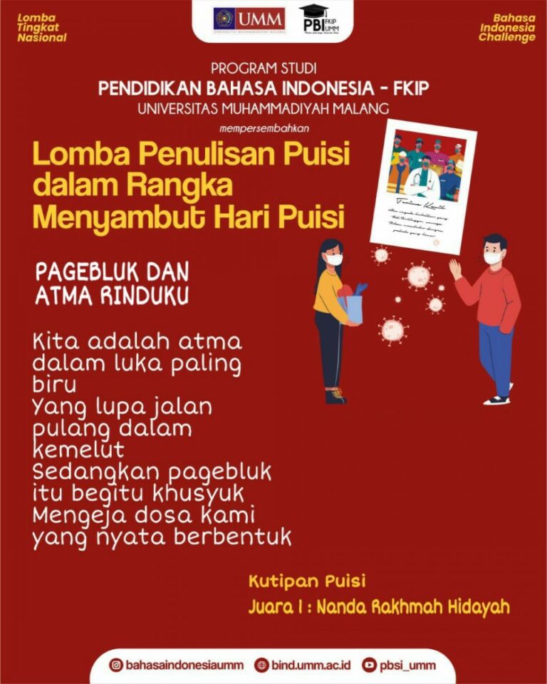 Peringati Hari Puisi, Pendidikan Bahasa Indonesia UMM Sukses Adakan Lomba Menulis Puisi