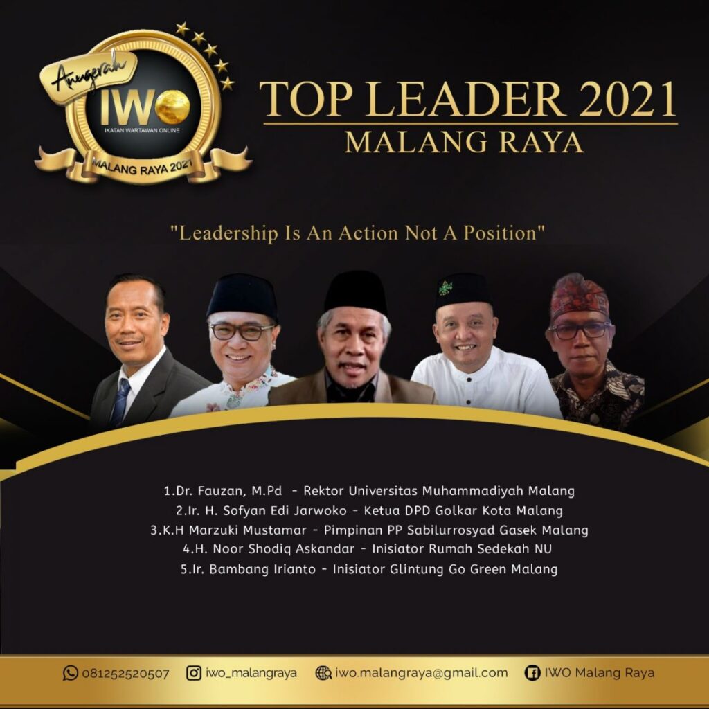 Raih Top Leader Malang Raya Anugerah IWO 2021, Dr. Fauzan, M.Pd Rektor Sekaligus Dosen PBI UMM Tempati Urutan Pertama